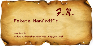 Fekete Manfréd névjegykártya